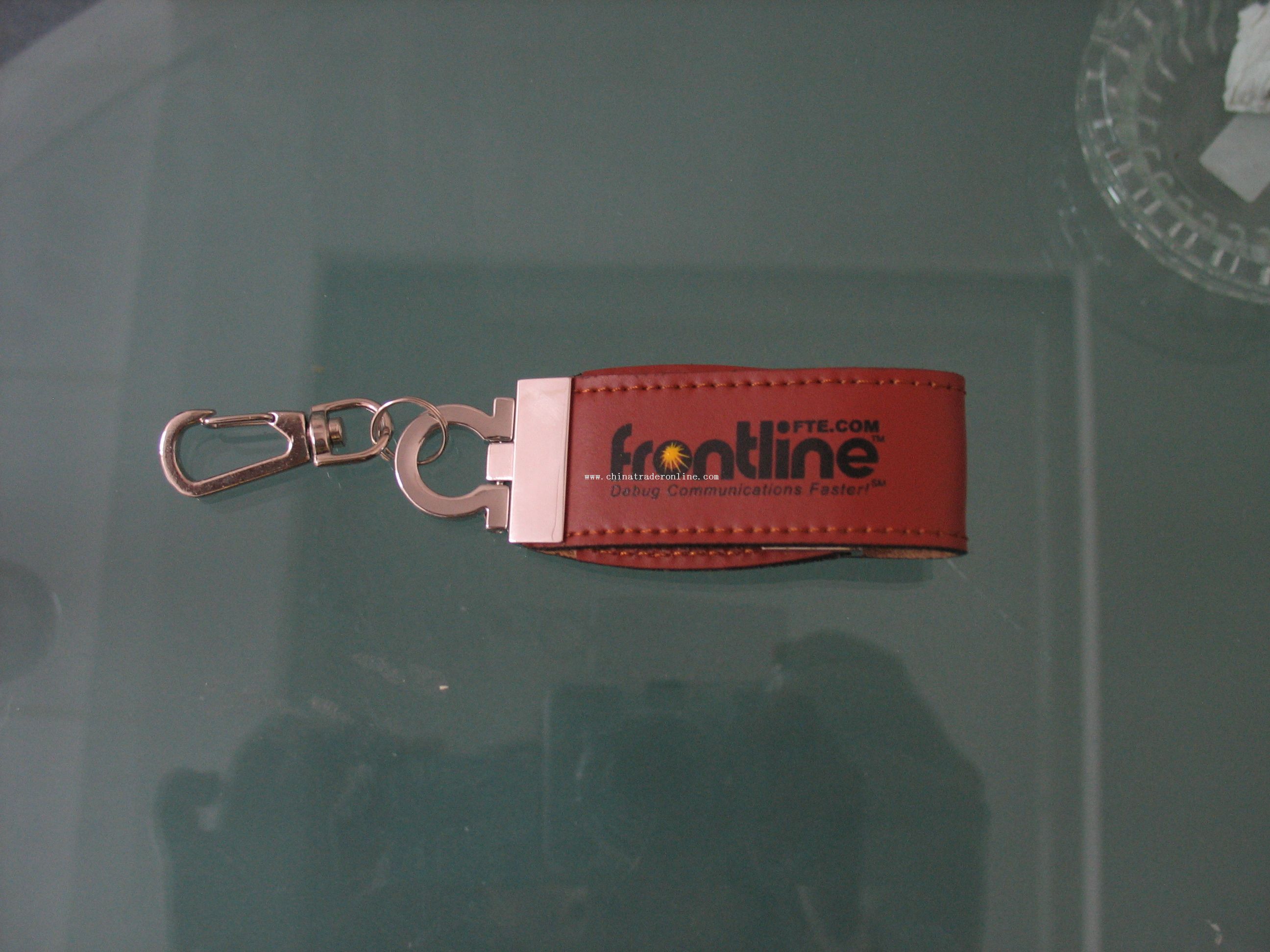 Leather USB Flash Drive with keychain
