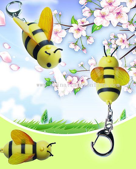 bee shaped led keychain from China