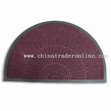 PVC Door Mat with Polypropylene Flocking on Face Side from China