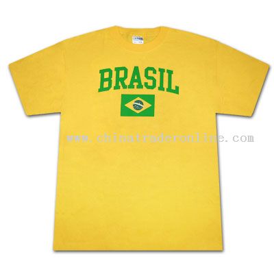 World Cup Soccer Brazil Brasil Classic Yellow TShirt from China