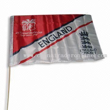 World Cup Hand Flag with Wooden or Plastic Pole from China