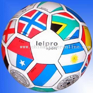 PVC Leather Hand-stitched Soccer Ball with Country Flag Printing from China