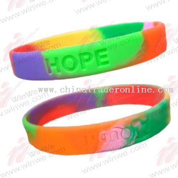 Rainbow Silicone Bracelets from China