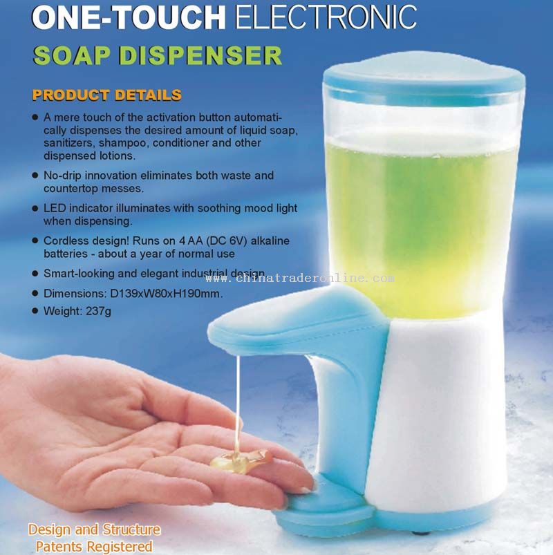 Duo one-touch electrical Liquid soap dispenser from China