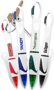 Carabiner Plastic Hang Pen with Key Ring