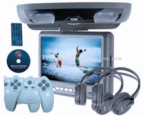 9-inch Flip-down DVD Player with SONY Lens,USB,Wireless joysticker,headphone