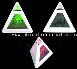 Pyramid Color Change Calendar Clock from China