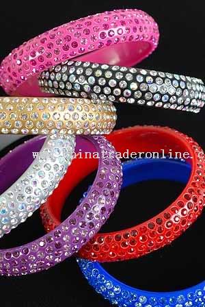 Acrylic Bangles with Rhinestone