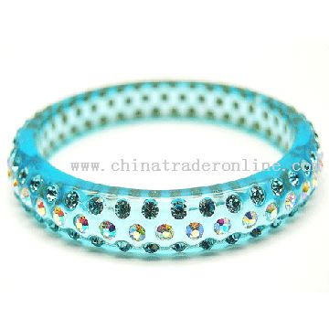 Resin Rhinestones Bangles from China