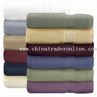 Solid Terry Bath Towel with Broad Satin Ribbon