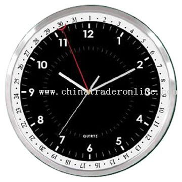 Metal Wall Clock W/Calendar from China