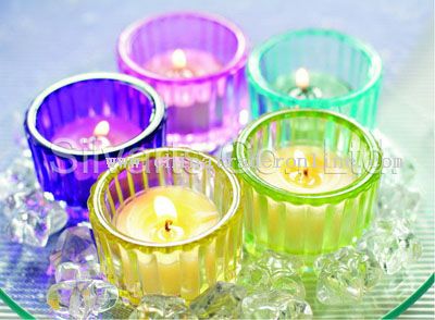 Glass candle holder for tealight