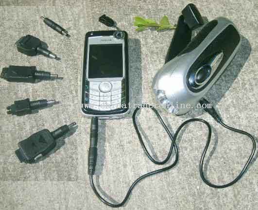 Hand Rotary Dynamo Mobile Phone Charger With Led Torch