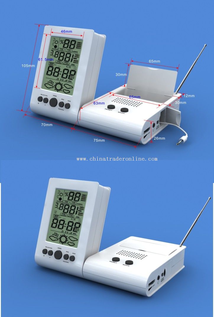 Desktop LED Calendar with Radio from China