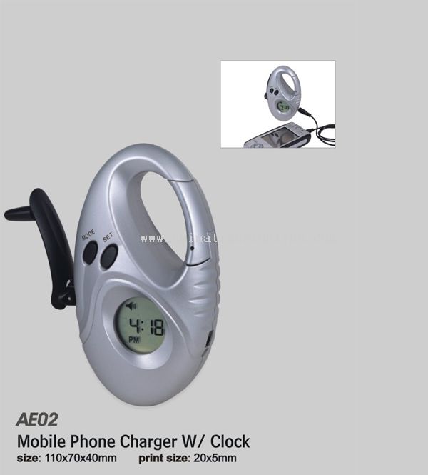 Mobile Phone Charger W/ Clock