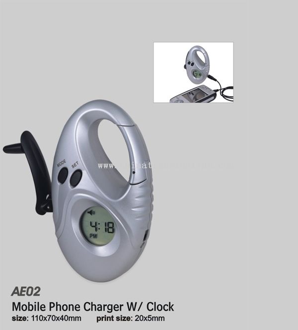 Mobile Phone Charger W/ Clock from China