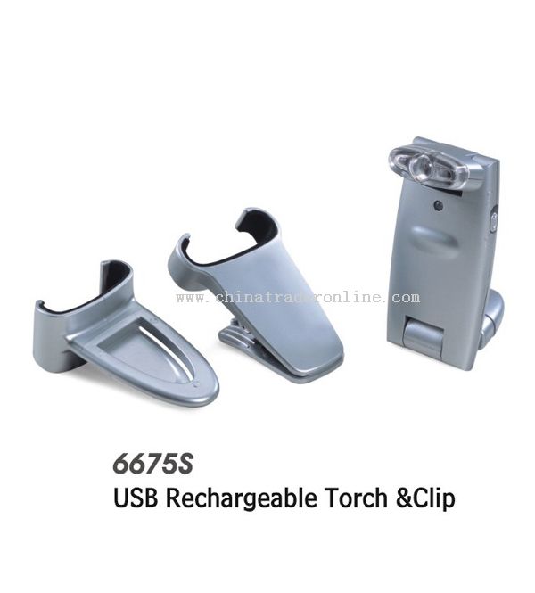 USB Rechargeable Torch &Clip from China