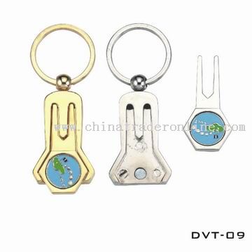 Golf Divot Tool and Ball Markers in Keychain Type