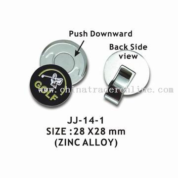 Golf Hat Clip and Ball Marker from China