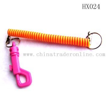 Plastic spring key chain