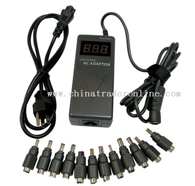 90W Universal DC/AC Car Charger with LED and 12 Connectors