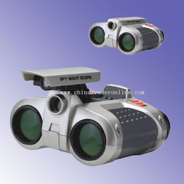 Binoculars with pop-up light for the use at night