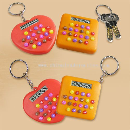 mini 8 digits calculator with key ring