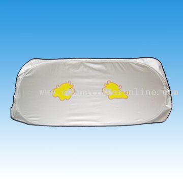 Single Ring Car Sunshade-Silver Nylon