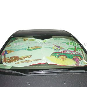 Tyvek Car Sunshade on a Car