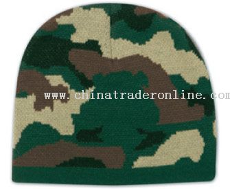 Camouflage Design Acrylic Knit 8 Beanie