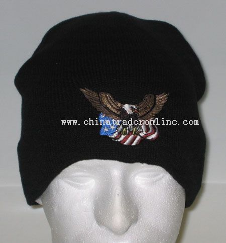 Embroidered American Eagle Beanie Cap from China