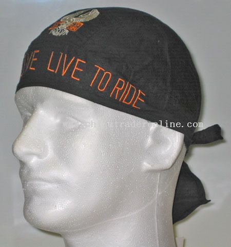 Embroidered Ride To Live Head Wrap