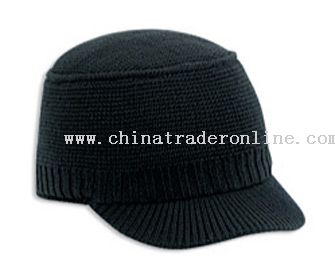 Knit Beanie with Short Visor from China