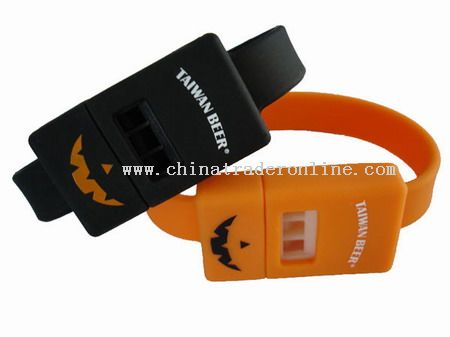 Whistle silicone bracelet from China