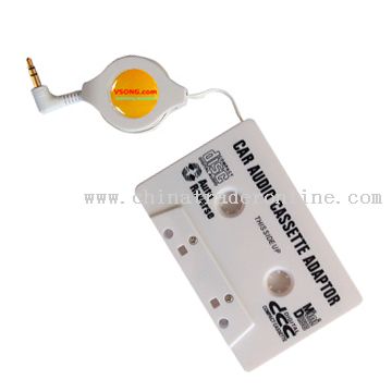 Retractable Car Audio Cassette Adaptor for all iPod and iPhone from China