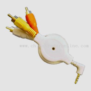 Retractable TV Video/Audio Cable for iPod Video