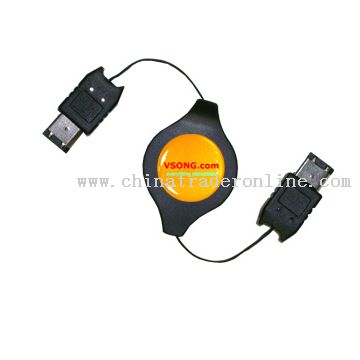 Firewire IEEE 1394 6Pin to 6Pin Male retractable Firewire cable from China