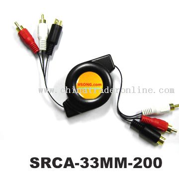 Retractable Stereo Audio + S-Video Cable