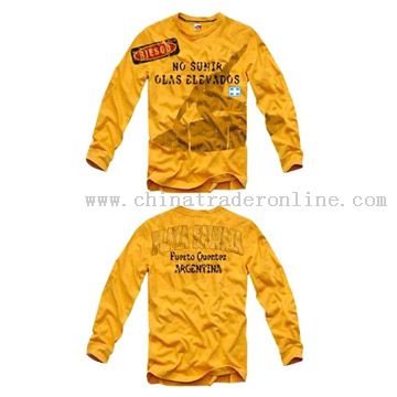 65/35 T/C jersey mens long sleeve T-shirt from China