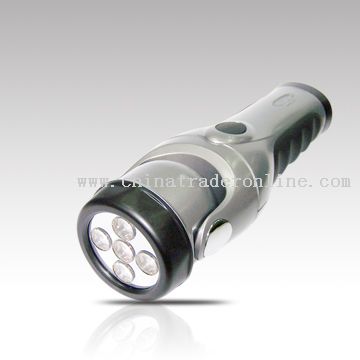Cord Pulling Dynamo Flashlight with Mobile Phone Charger