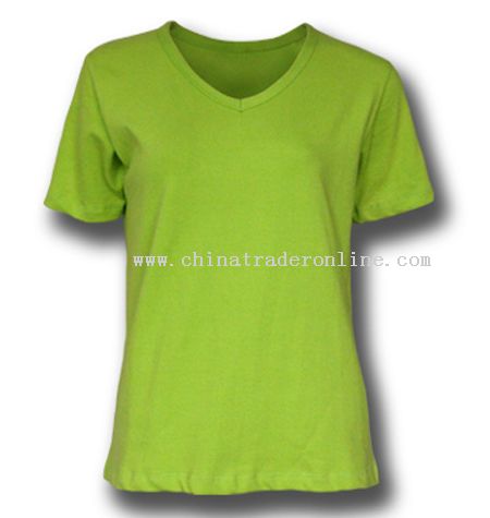 Ladies V-neck T-shirts from China