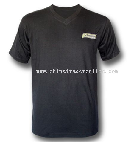 V-neck T-shirts with Embroidery from China