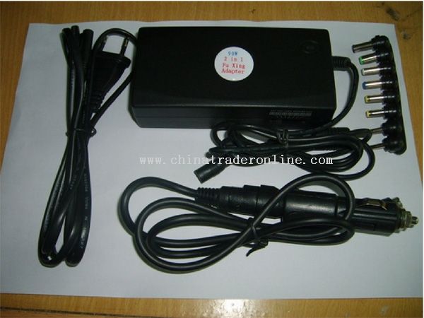 90w laptop adapter with car/air charger from China