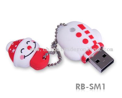 Durable Solid Rubber Christmas Gifts USB Flash Drive