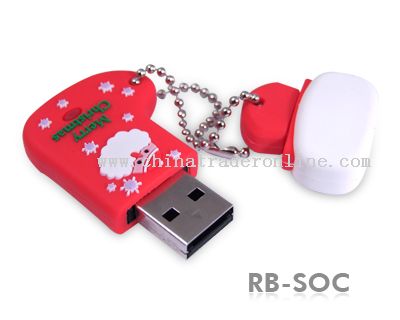 Durable Solid Rubber XMAS USB Flash Drive