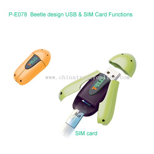 Beetle design USB & SIM Card Functions from China