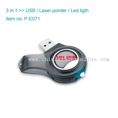 USB Flash Disk with LED Light and Laser Pointer