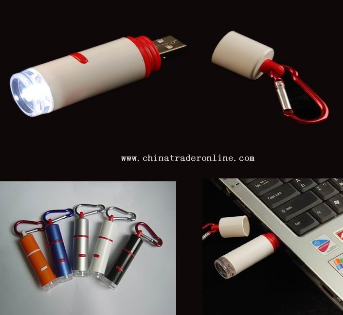 Usb led fashlight with carabiner