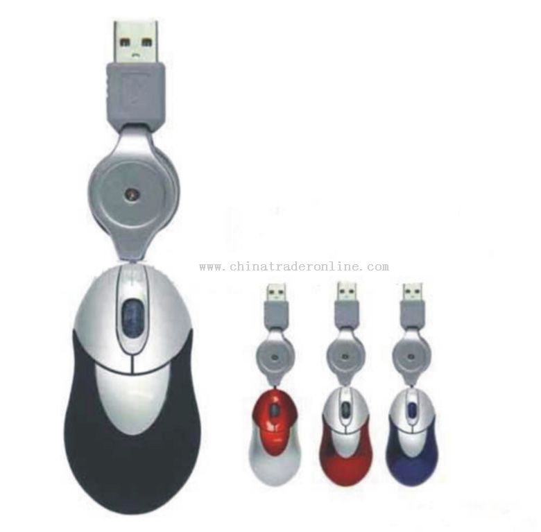 Mini Notebook Mouse With Retractable Cable