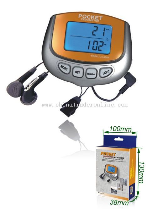 Pocket Pedometer with Radio from China